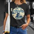 葛飾 北斎 信州諏訪湖 有名なヴィンテージアート スタイリッシュ Tシャツ 彼女への贈り物