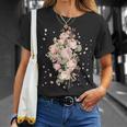 言葉、愛、幸福、平和のピンクのバラの花束 Tシャツ 彼女への贈り物