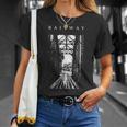 鉄道橋産業ヴィンテージ金属製列車機関車 Railway Train Bridge Industryintage Tシャツ 彼女への贈り物