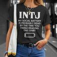 面白い Intj ソーシャルバッテリー 内向的 直感的 パーソナリティ Tシャツ 彼女への贈り物