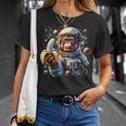 面白い サイケデリック 猿 宇宙飛行士 グラフィック メンズ Tシャツ 彼女への贈り物