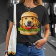 面白いtシャツ ゴールデンレトリバー 犬 ハンバーガー メンズ グッズ かわいい おもしろ 面白い 服 ネタ Tシャツ 彼女への贈り物