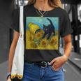 面白いゴッホのひまわり、猫のミーム、黒猫のアート。 Tシャツ 彼女への贈り物