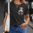 面白いジャックラッセルテリア犬ポケット犬愛好家 Tシャツ 彼女への贈り物