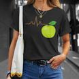 面白いハートビートekgアップルフルーツフルーツアップルギフト Tシャツ 彼女への贈り物
