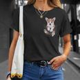 面白いペンブローク ウェルシュコーギー あなたのポケットにコーギー愛好家向け Tシャツ 彼女への贈り物