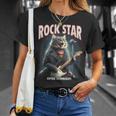 面白い猫 ギタリスト エレクトリックギター ロックスター 猫 Tシャツ 彼女への贈り物