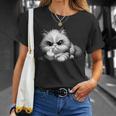 面白い猫 中指 皮肉 いたずらな 発言 Tシャツ 彼女への贈り物