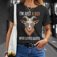 面白い農場の動物 ヤギ好き ただの少年 ヤギが大好きな人 Tシャツ 彼女への贈り物