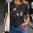 音符で遊ぶ3匹の猫 楽譜 Tシャツ 彼女への贈り物