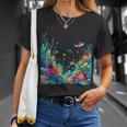 鮮やかなサンゴ礁海洋生物のシーン Tシャツ 彼女への贈り物