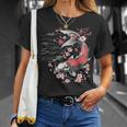 鯉 桜 桜 季節 錦鯉 魚 アジアン Tシャツ 彼女への贈り物