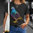 鳩 カラフル 動物 動物園 アートワーク 鳩 Tシャツ 彼女への贈り物
