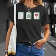 麻雀 白 發 中 Mahjong 麻雀牌 発 Tシャツ 彼女への贈り物