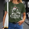 Cosmic Christmas Adventure ヴィンテージ宇宙飛行士サンタスペース Tシャツ 彼女への贈り物