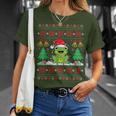 Frog Wearinganta Hat Christmas Lights Xmas Frog Tシャツ 彼女への贈り物