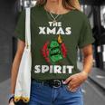 面白いクリスマス「The Xmaspirit」グラフィック Tシャツ 彼女への贈り物