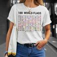 188 世界の国旗 世界の国旗 世界地図 Tシャツ 彼女への贈り物