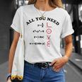 All You Need Is Love 数学グラフ方程式 黒文字 Tシャツ 彼女への贈り物