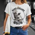 Bone-Chilling 本 スケルトン 読書 ブックワームブックラバーズ 長袖tシャツ Tシャツ 彼女への贈り物