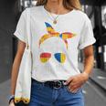 Building Block Messy Bun Mom Life Master Builder T-Shirt Gifts for Her