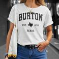 Burton Texas Tx ビンテージ アスレチック ブラックスポーツデザイン Tシャツ 彼女への贈り物
