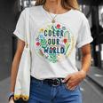 Color Our World Summer Reading 2025 Boho Wildflower Book T-Shirt Gifts for Her