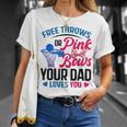 Dad Loves You Free Throw Or Pink Bows 性別発表 Tシャツ 彼女への贈り物