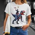 Dino Abraham Lincoln 4Th Of July Boys American Flag Tシャツ 彼女への贈り物