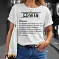 Edwin 面白いフレーズ 名前の定義付き Tシャツ 彼女への贈り物