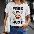 Free Hugs おもしろ相撲力士 相撲ハグ カワイイ相撲ハグ Tシャツ 彼女への贈り物