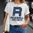 Russell Pathetic Unathletic プットダウン&インシュルト Tシャツ 彼女への贈り物