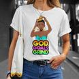 God Goals グラインドメラニン クリスチャン 楽しい ブラック クイーン ガールズ Tシャツ 彼女への贈り物