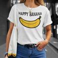 Happy Banana ファニーバナナラブ フルーツバナナ スマイリーフェイス Tシャツ 彼女への贈り物