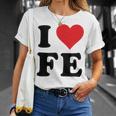 I Heart Fe Initials I Love FE First And Last Name F E Tシャツ 彼女への贈り物