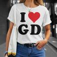 I Heart Gd Initials I Love GD First And Last Name G D Tシャツ 彼女への贈り物