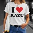 I Heart Kazu 名 I Love パーソナライズ Tシャツ 彼女への贈り物