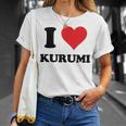 I Heart Kurumi ファーストネーム I Love パーソナライズ Tシャツ 彼女への贈り物