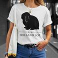 Holland Lop Rabbitブラックシルエット Tシャツ 彼女への贈り物