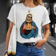 Jesus Holding A Pizza 長袖tシャツ Tシャツ 彼女への贈り物