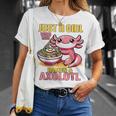 Just A Girl Who Loves Ramen And Axolotl Pink Kawaii Axolotl Tシャツ 彼女への贈り物
