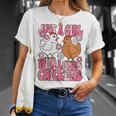Just A Girl Who Loves Chickens Groovy Chicken Lover Girls T-Shirt Gifts for Her