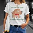 Just Pour The Coffee And Back Awaylowly ドッグプリント Tシャツ 彼女への贈り物