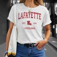 Lafayette ルイジアナ Laビンテージスポーツデザイン レッドプリント Tシャツ 彼女への贈り物