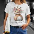 Life Is Better With Bunnies 水彩 ウサギ 花柄 ウサギ Tシャツ 彼女への贈り物
