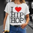 I Love Hip Hop ハート ラップ&ヒップホップファン Tシャツ 彼女への贈り物