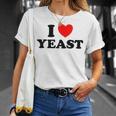 I Love Yeast 面白くてかわいい栄養パン屋フードヌーチファン Tシャツ 彼女への贈り物