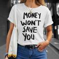 Money Will Notave You マネー 携帯電話ケース Tシャツ 彼女への贈り物