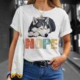 Nope 眠るシベリアンハスキーデザイン 長袖tシャツ Tシャツ 彼女への贈り物
