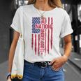 One Nation Under God American Flag Patriotic Christian T-Shirt Gifts for Her